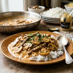 Klassisk biff stroganoff