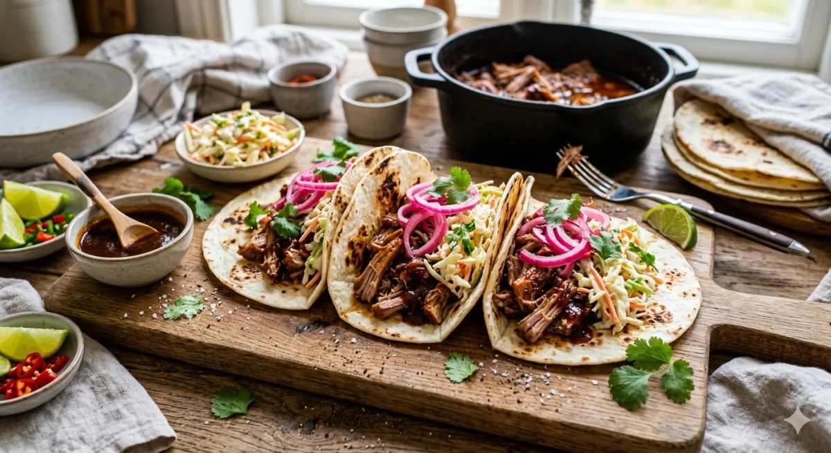 Pulled pork-tacos